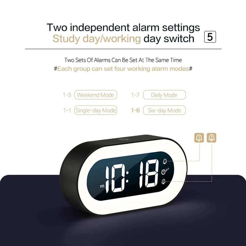 Sunrise Alarm Clock with LED Display, Nature Sounds & Dimmable Night Light