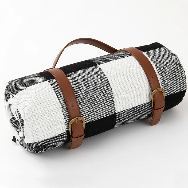 Outdoor Plaid Picnic Blanket Moisture-Protected Foldable Mat