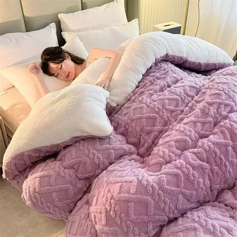 Weighted Winter Blanket – Diamond Pattern Reversible Design