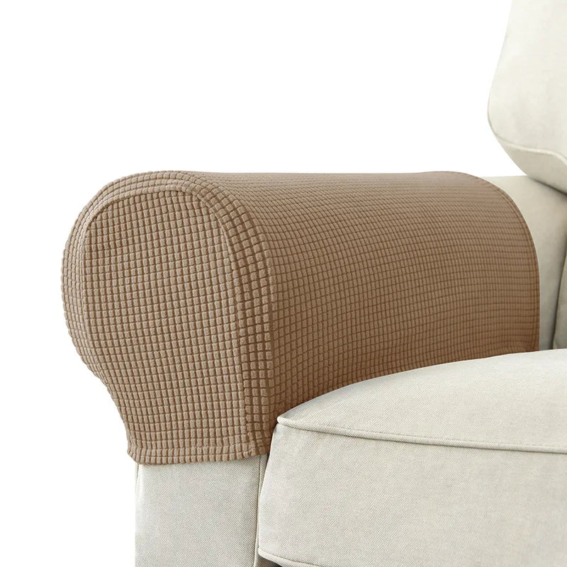 Stretch Armrest Covers Set of 2 Moisture-Resistant Quilted Sofa Protectors