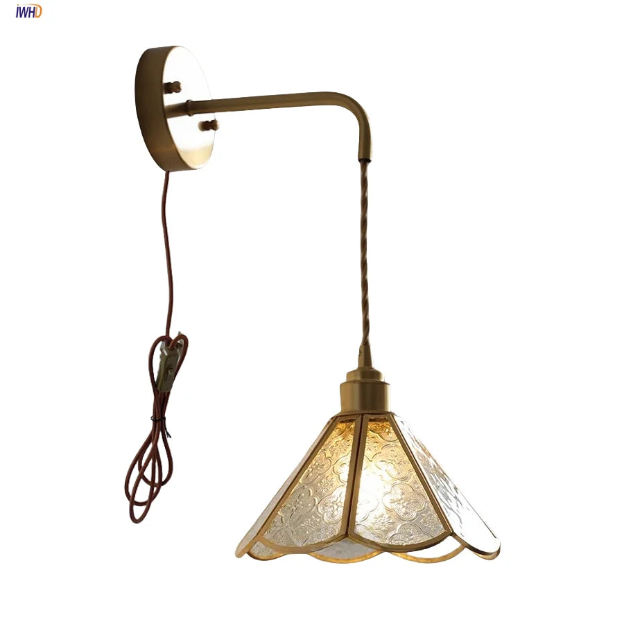 Vintage Clear Glass LED Wall Lights with Adjustable Plug In