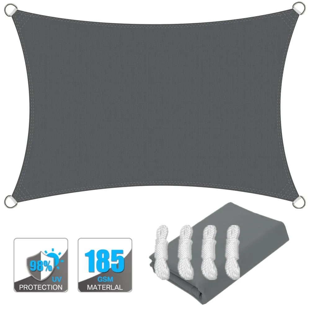 Waterproof Rectangular Sun Shade Sail UV Protection Garden Cover
