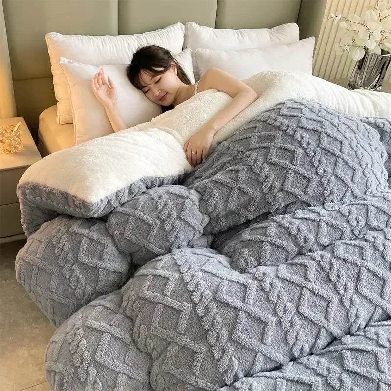 Weighted Winter Blanket – Diamond Pattern Reversible Design