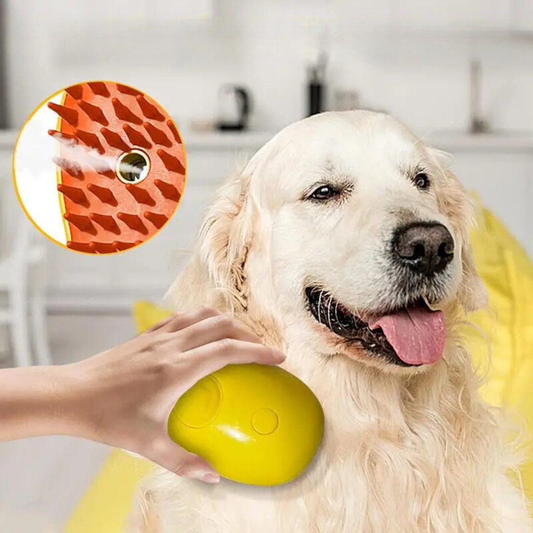 Pet Care Steam Brush Quick Fur Cleaning & Coat Shine Enhancer