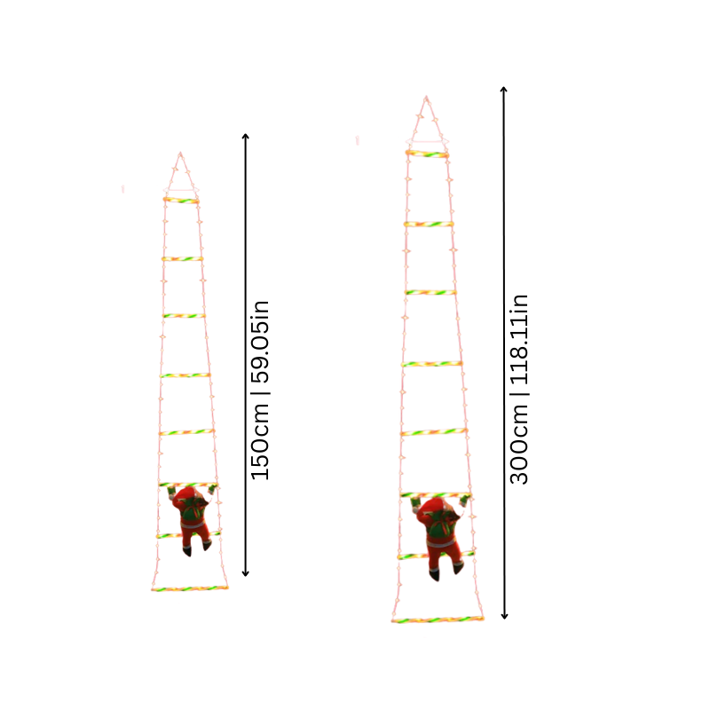 Glow Climb Santa Lights Festive - Hanging Christmas Outdoor Light Display
