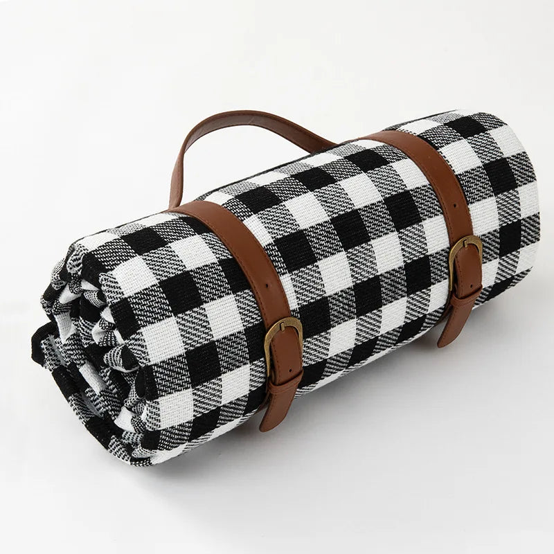 Outdoor Plaid Picnic Blanket Moisture-Protected Foldable Mat