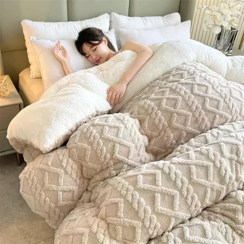Weighted Winter Blanket – Diamond Pattern Reversible Design