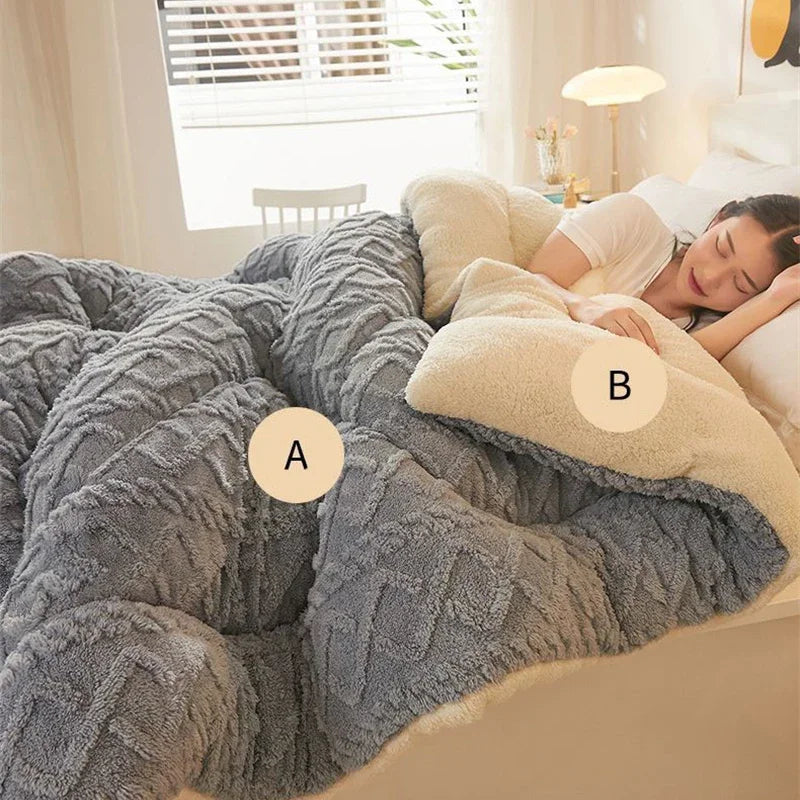 Weighted Winter Blanket – Diamond Pattern Reversible Design