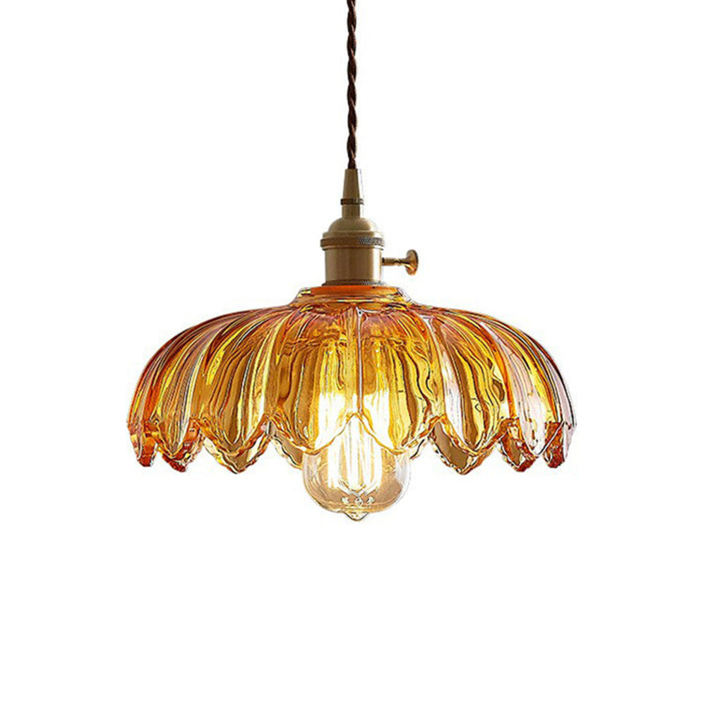 Vintage Blossom Glass Pendant Light Floral Design Hanging Light