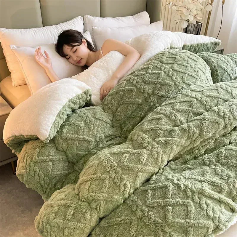 Weighted Winter Blanket – Diamond Pattern Reversible Design