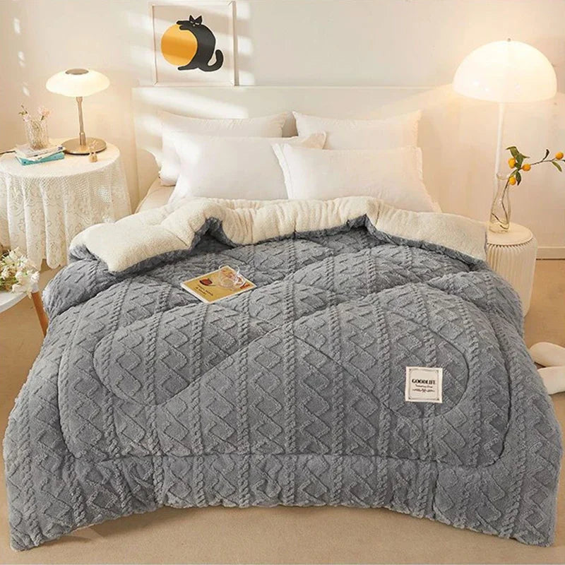 Weighted Winter Blanket – Diamond Pattern Reversible Design