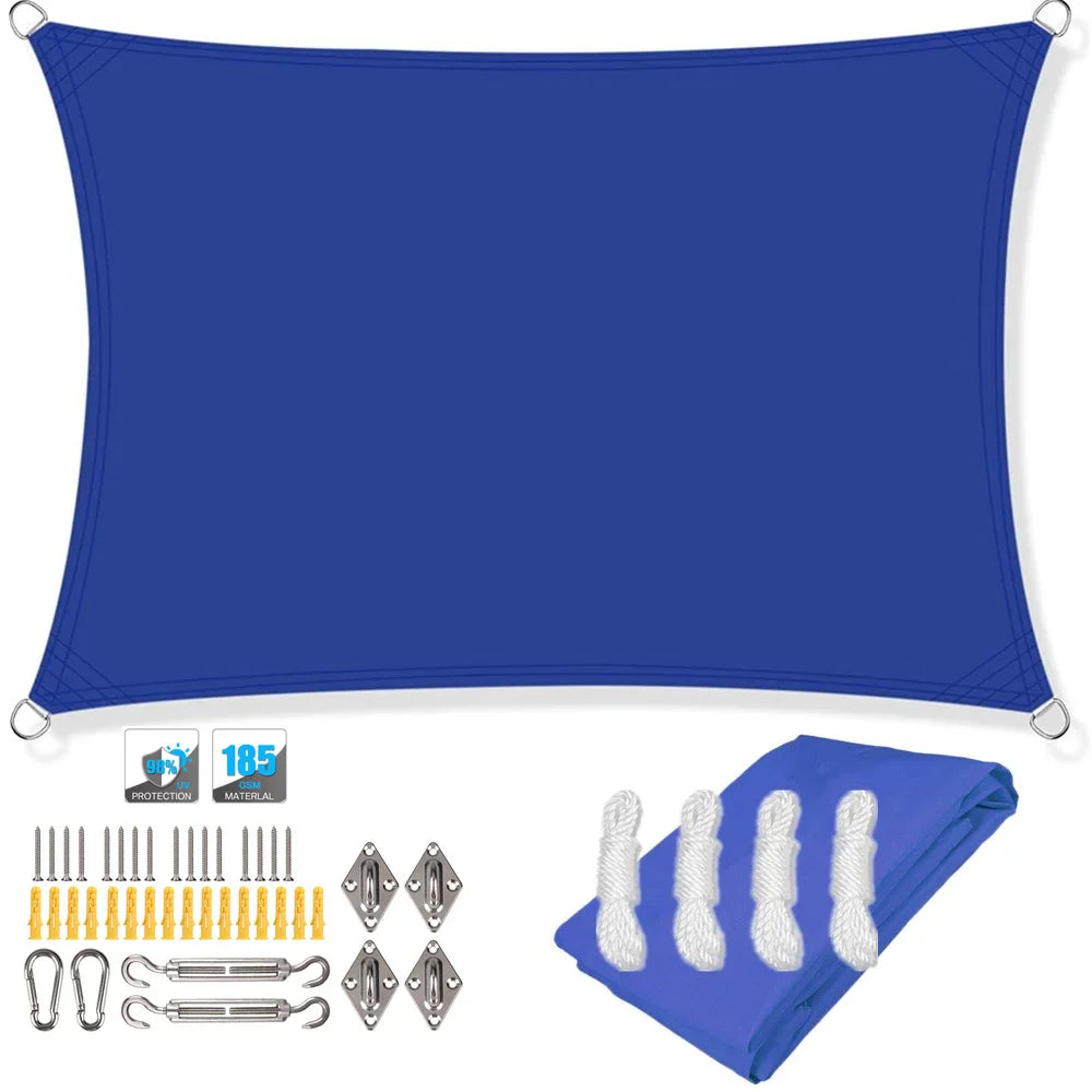 Waterproof Rectangular Sun Shade Sail UV Protection Garden Cover