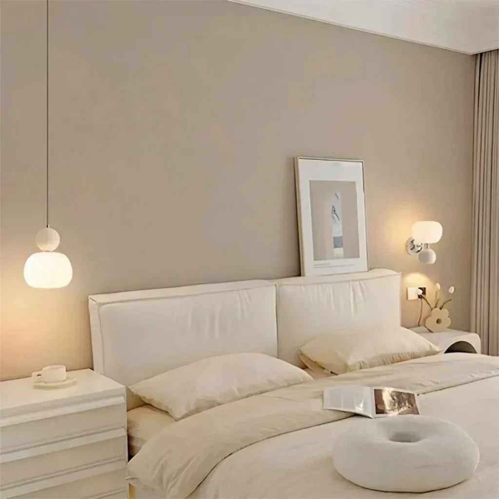 Elegant Pendant Light in Art Deco Style with Cream-Colored Shade
