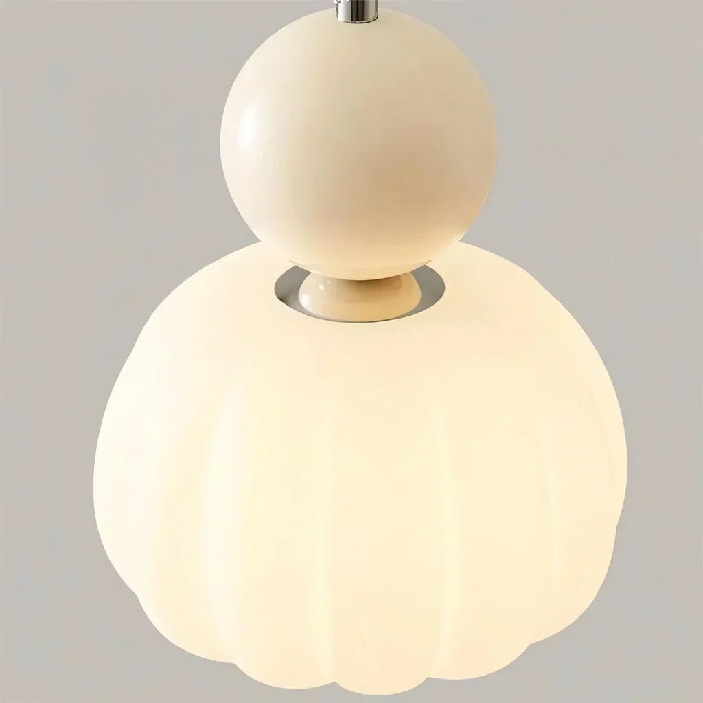 Elegant Pendant Light in Art Deco Style with Cream-Colored Shade
