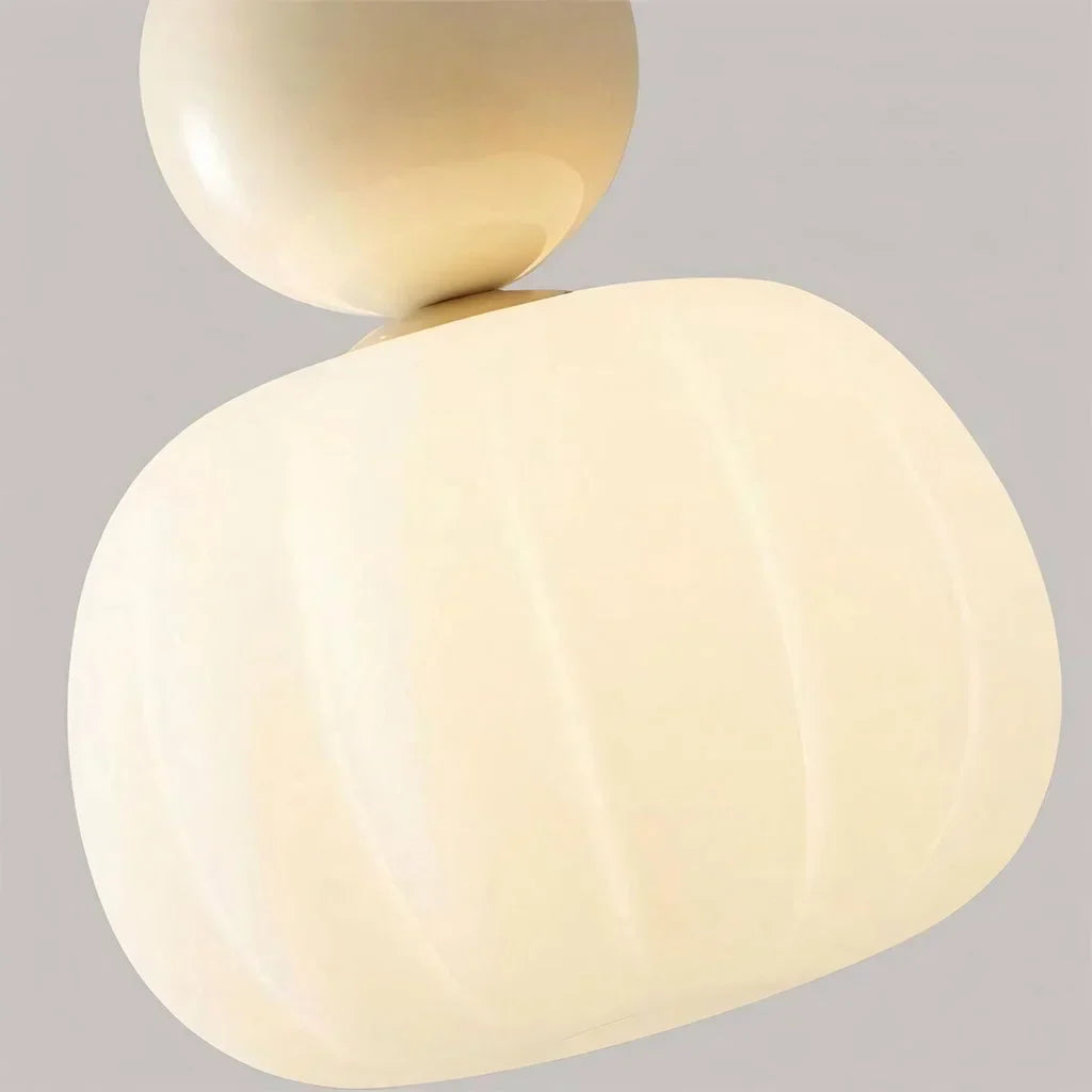 Elegant Pendant Light in Art Deco Style with Cream-Colored Shade