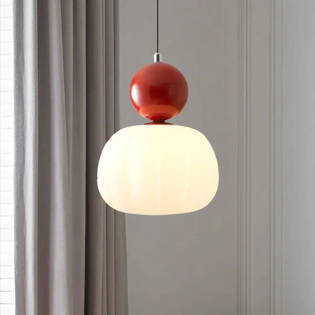 Elegant Pendant Light in Art Deco Style with Cream-Colored Shade