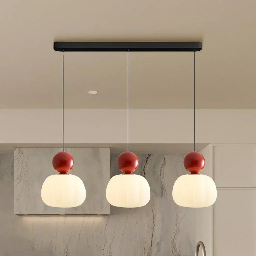 Elegant Pendant Light in Art Deco Style with Cream-Colored Shade