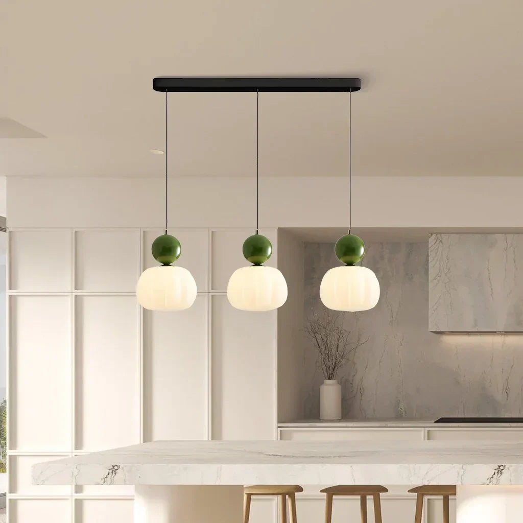 Elegant Pendant Light in Art Deco Style with Cream-Colored Shade