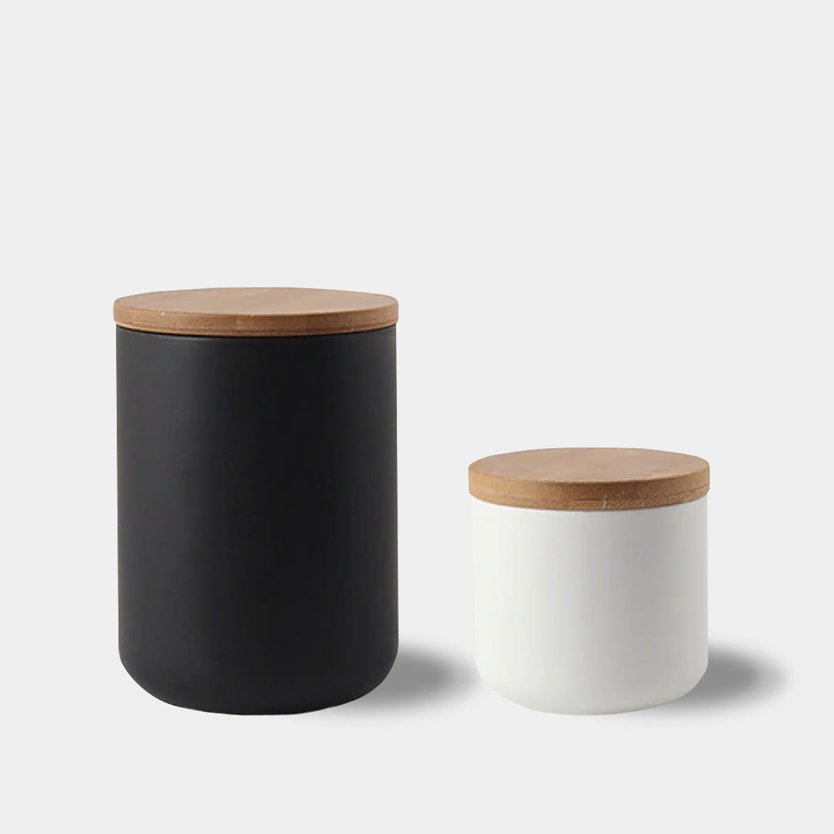 Modern Ceramic Kitchen Jar with Wooden Lid Airtight Food Storage
