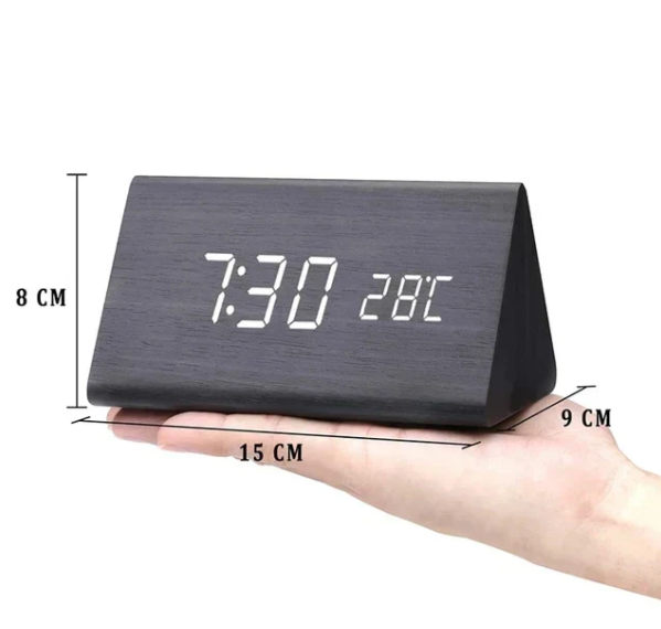 LED Digital Wooden Clock Modern Minimalist Design