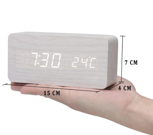 LED Digital Wooden Clock Modern Minimalist Design