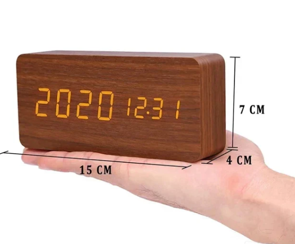 LED Digital Wooden Clock Modern Minimalist Design