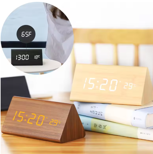 LED Digital Wooden Clock Modern Minimalist Design