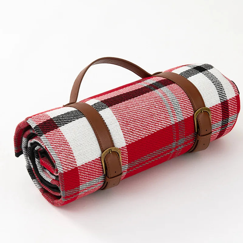 Outdoor Plaid Picnic Blanket Moisture-Protected Foldable Mat