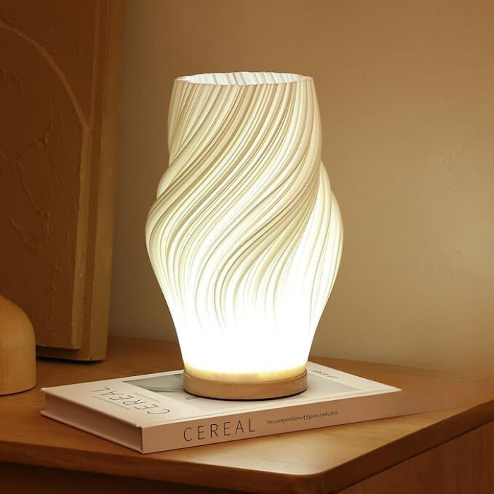 Wavecrest Table Lamp Artistic Ambient Light with Adjustable Warm & Natural Glow