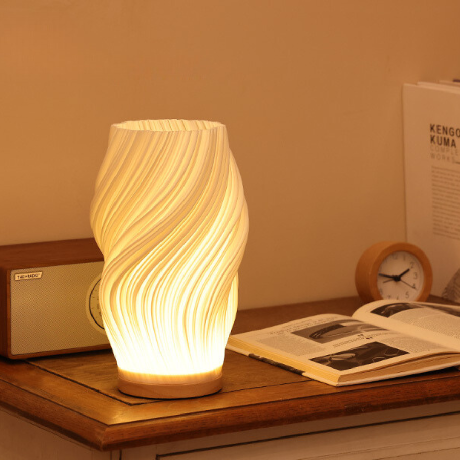 Wavecrest Table Lamp Artistic Ambient Light with Adjustable Warm & Natural Glow