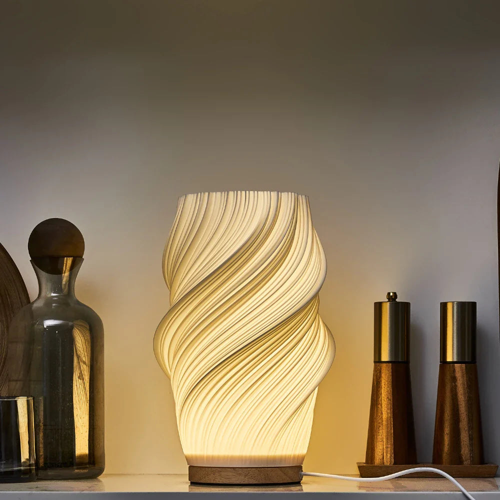 Wavecrest Table Lamp Artistic Ambient Light with Adjustable Warm & Natural Glow