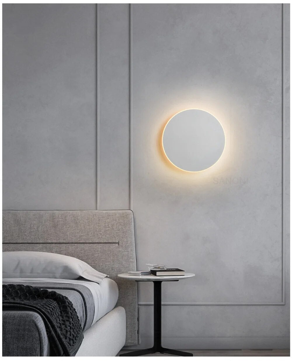 Sleek dome wall lamp round