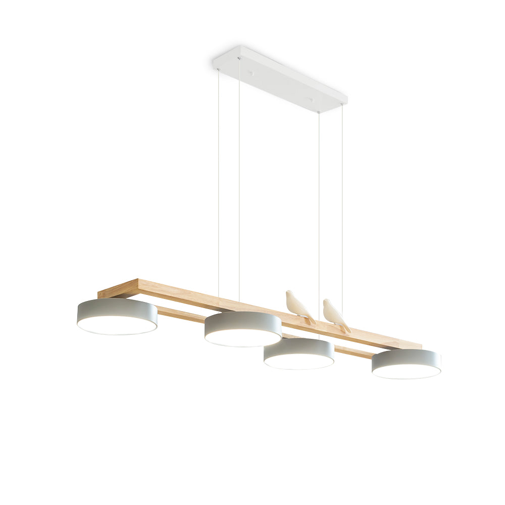 Wooden LED Pendant Light – Modern Long Ceiling Light Fixture