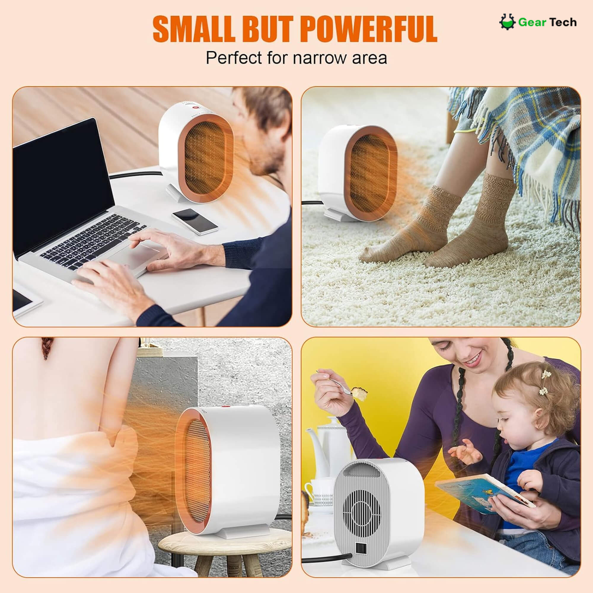 Portable Low-Energy Electric Heater Compact Room Warmer