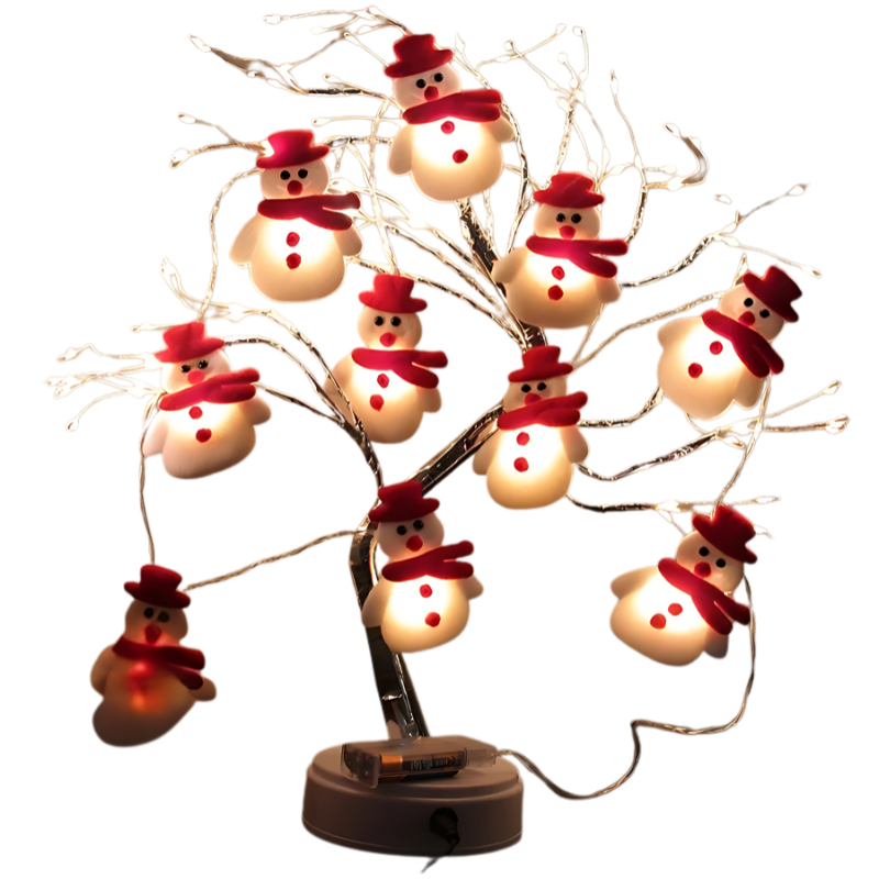 Snowman Holiday LED Tree Garland Lights for Cozy Festive Home Decor Glow