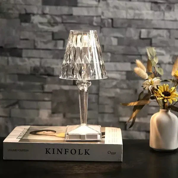 Elegant Crystal Glow Lamp Touch Control & Rechargeable Design