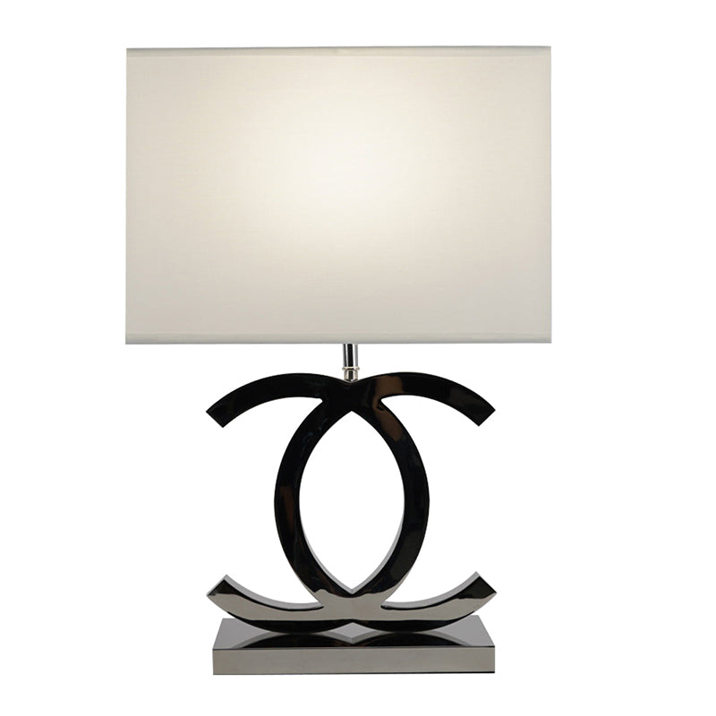 Luxury Nordic Style Table Lamp Chrome & Gold Finish with Fabric Shade