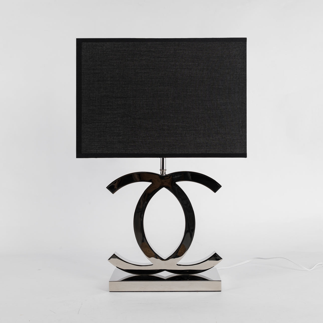 Luxury Nordic Style Table Lamp Chrome & Gold Finish with Fabric Shade