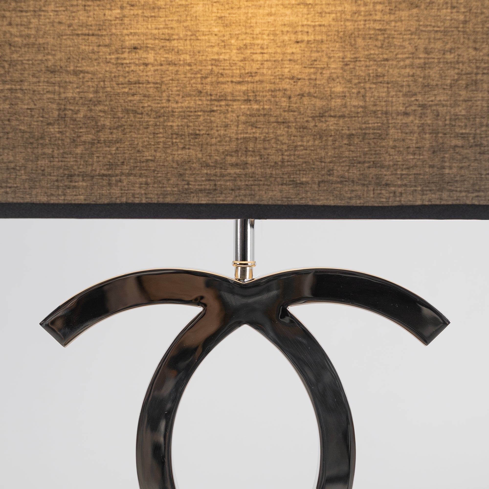 Luxury Nordic Style Table Lamp Chrome & Gold Finish with Fabric Shade