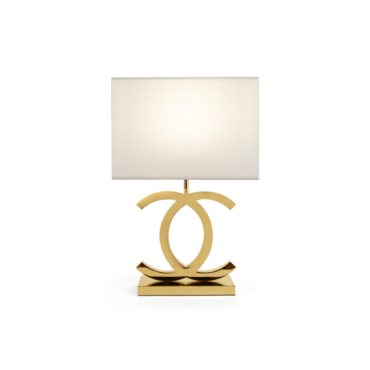 Luxury Nordic Style Table Lamp Chrome & Gold Finish with Fabric Shade