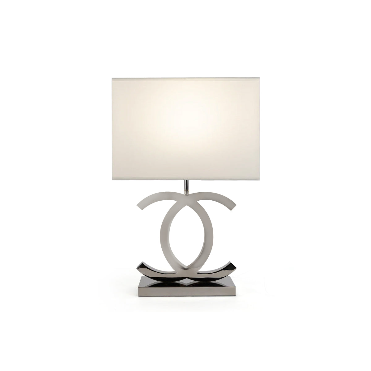 Luxury Nordic Style Table Lamp Chrome & Gold Finish with Fabric Shade