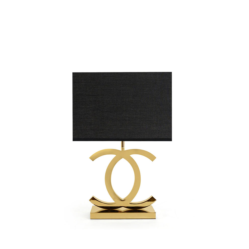 Luxury Nordic Style Table Lamp Chrome & Gold Finish with Fabric Shade