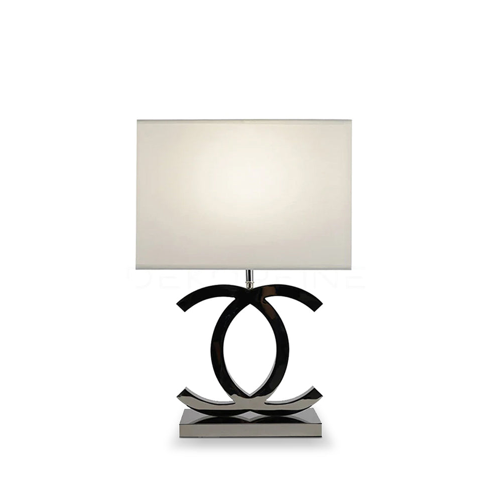 Luxury Nordic Style Table Lamp Chrome & Gold Finish with Fabric Shade
