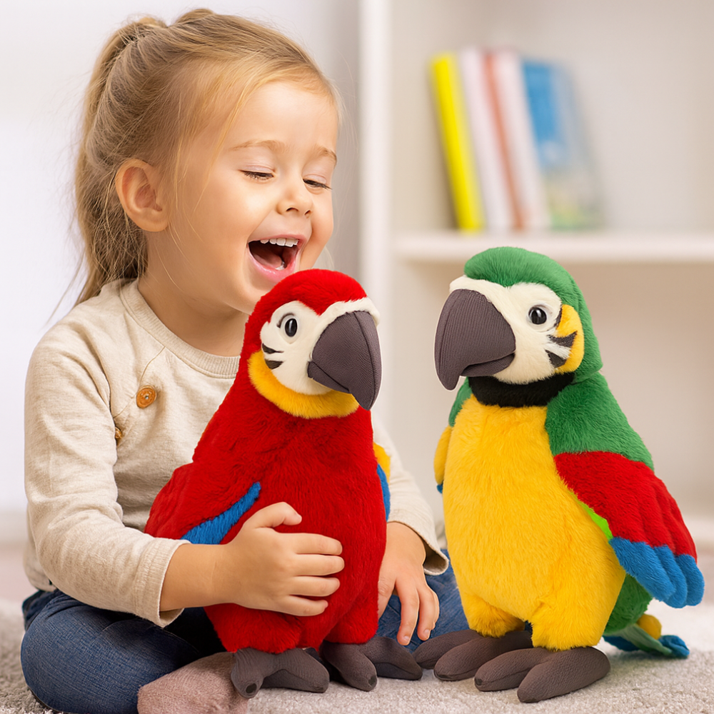 Talking Parrot Toy for Kids Interactive Educational Voice-Repeat Toy