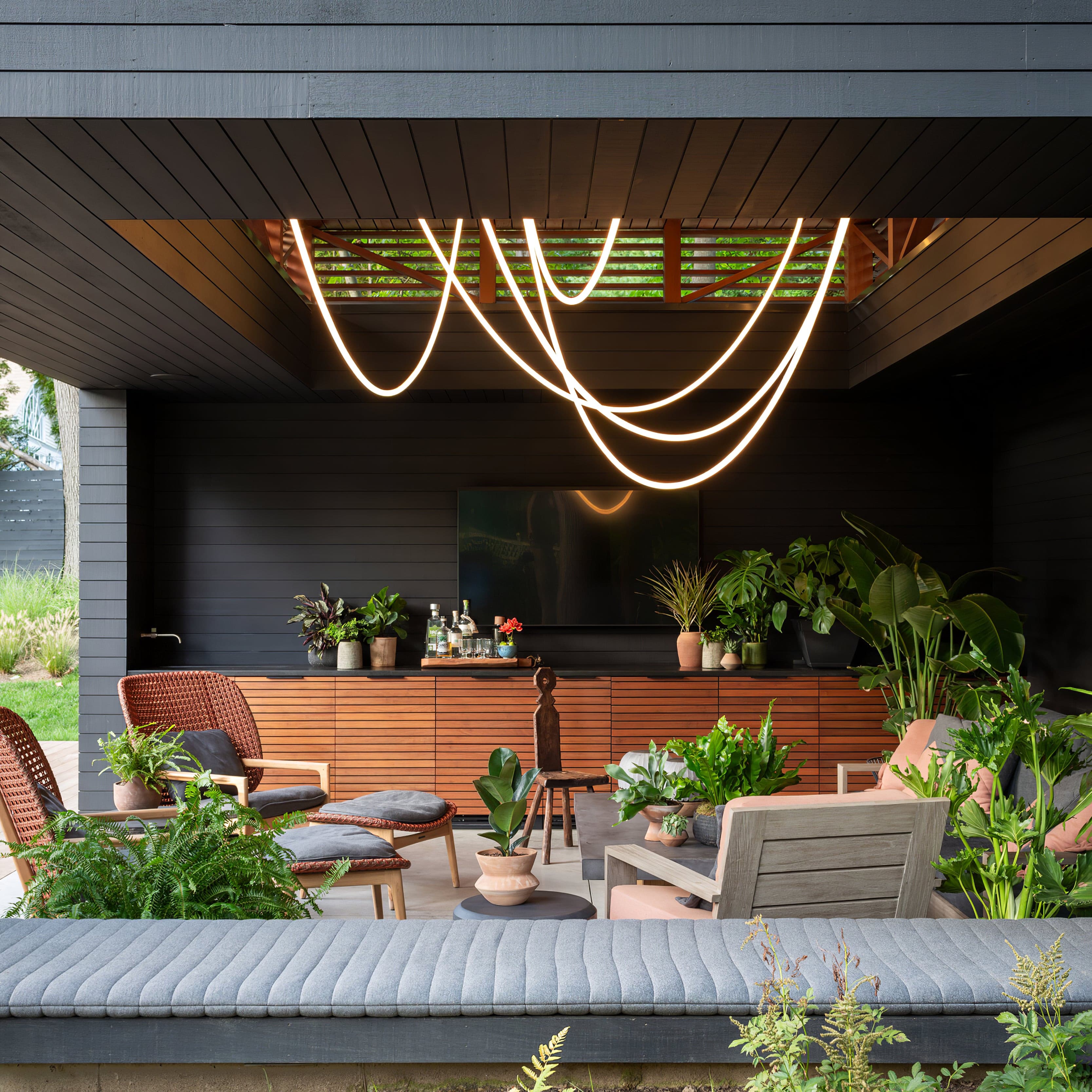 Contemporary LED Suspension Light Custom Length Hanging Pendant