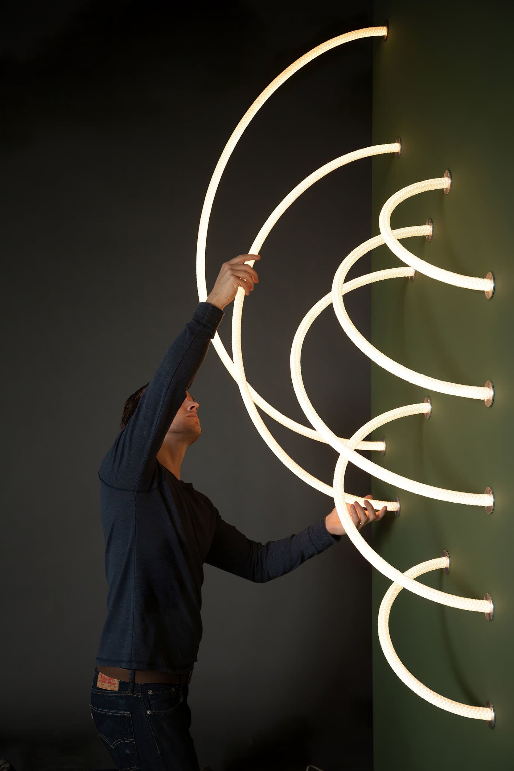 Contemporary LED Suspension Light Custom Length Hanging Pendant