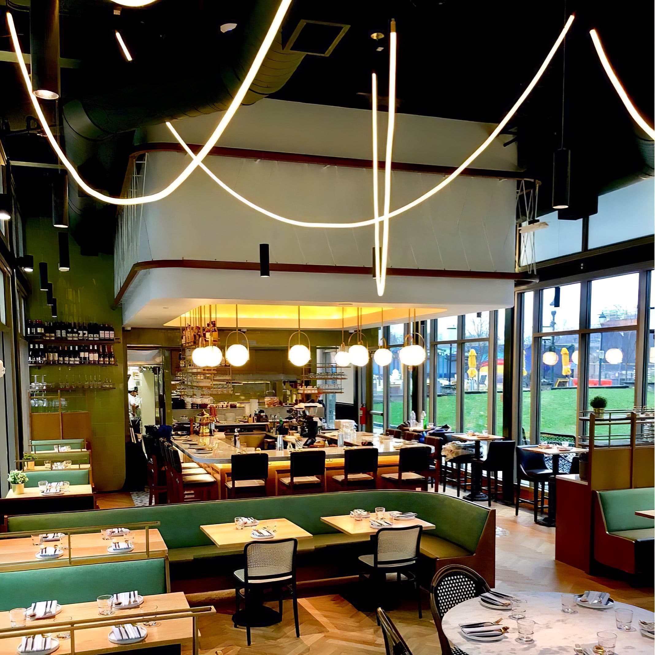 Contemporary LED Suspension Light Custom Length Hanging Pendant