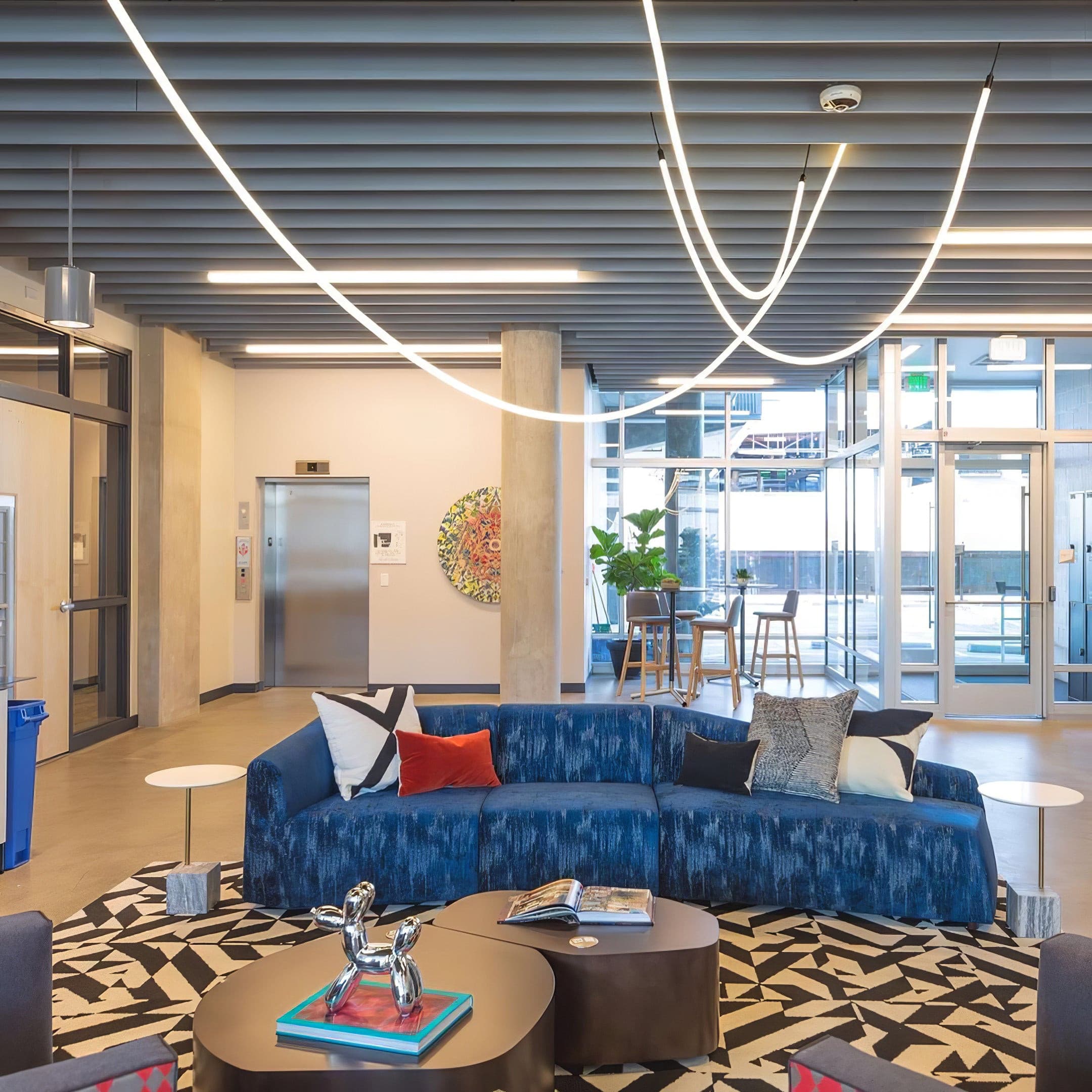 Contemporary LED Suspension Light Custom Length Hanging Pendant