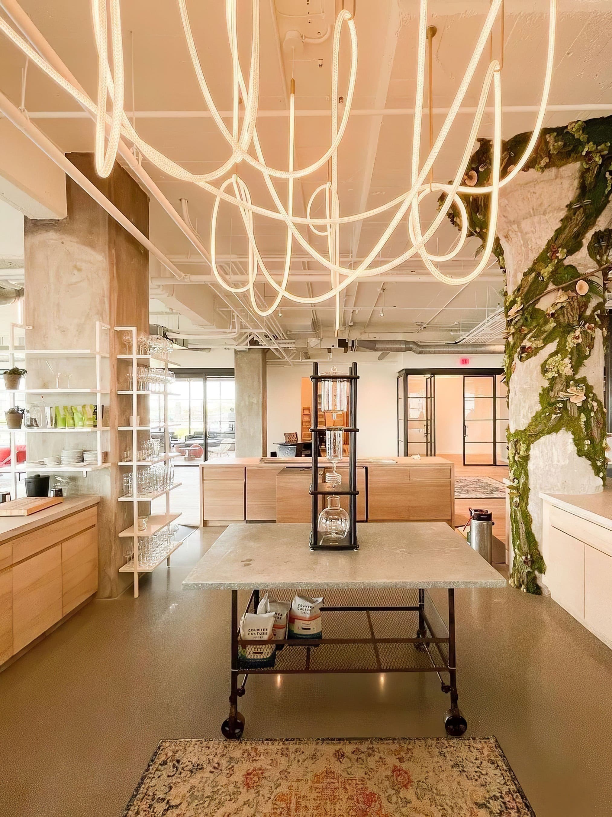 Contemporary LED Suspension Light Custom Length Hanging Pendant