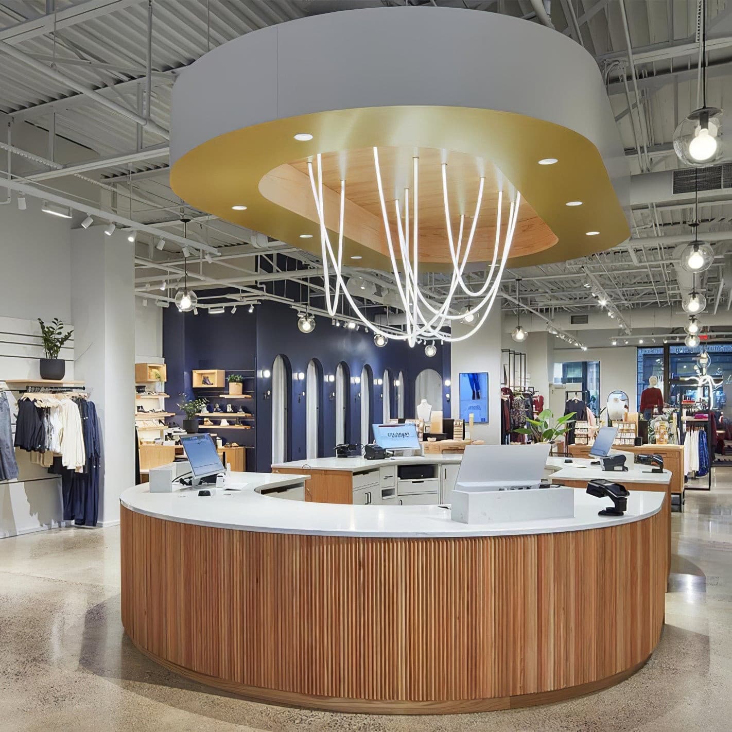Contemporary LED Suspension Light Custom Length Hanging Pendant